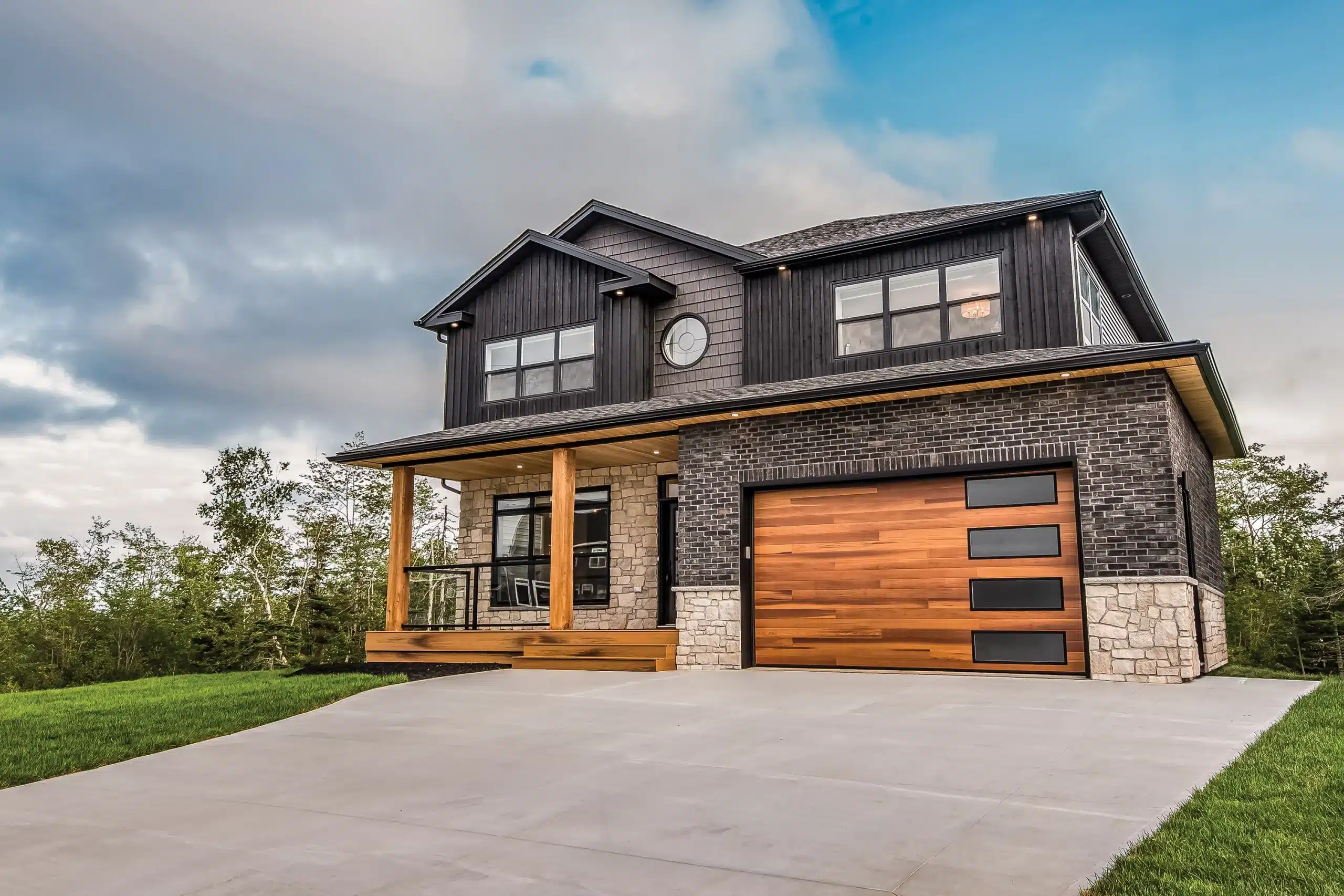 Canadian home with garage door