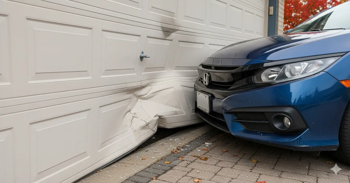 Hit Your Garage Door with Your Car? Here is What to Do And How to Fix It