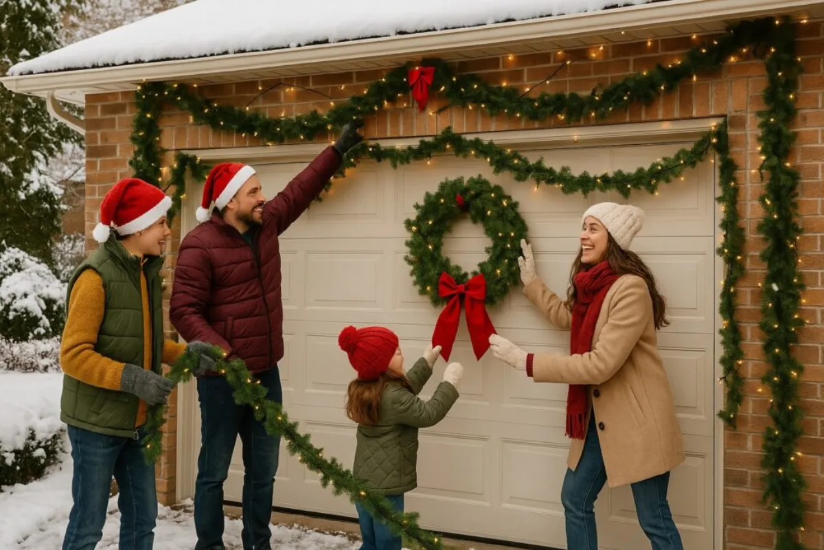 Holiday garage door decorations